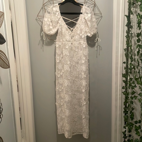 For Love & Lemons white daisy crochet maxi dress - Picture 17 of 17